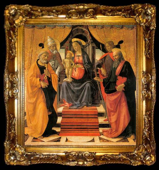 framed  GHIRLANDAIO, Domenico Madonna and Child Enthroned with Saints, ta009-2